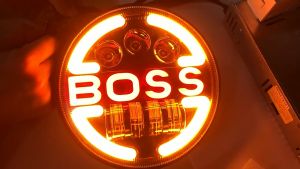 MOFOX F3 7inch LED Round Headlight Boss 80W Universal For Motorcycle Jeep Car Dirt Bike 12V 24V High And Low Head Light LED Running Signal Light Super Bright Headlight