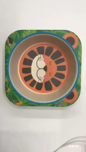 จานข้าวเด็ก เซ็ท3ชิ้น จานเยื่อไผ่ ช้อนส้อม ชุดจานกินข้าว ถ้วยข้าวเด็ก ถ้วยน้ำซุป จานข้าวเด็กแรกเริ่ม น้ำหนักเบา