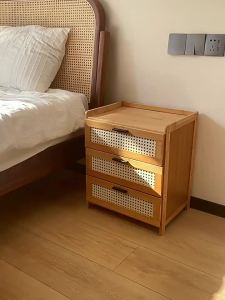 Minimalist Solid Wood Storage Bedside Table