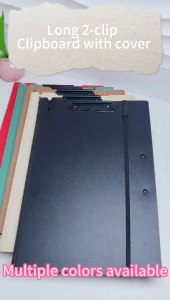 Black Long Clipboard with Cover 360° Flip Clipboard Double Clips Board  File Folder Organizer Office