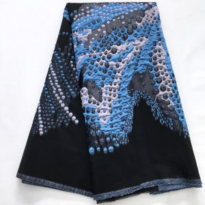 African Jacquard Organza Brocade Luxury Fabric Damask Tulle Mesh Gilding Lace French Net Dress Material Brocard Tissu 5Yard