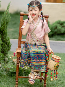 ชุดการแสดงเด็กน้ำหนักเบา สไตล์น่ารัก ชุดการแสดงนักเต้นชาติพันธุ์ไท ชุดการแสดงเด็กชายและเด็กหญิง