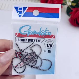 10pcs/lot Iseama Circle Carp Eyed Fishing Hooks Size 1/0-14# Ring Eye Japan Fishhooks Single Jig Hook Pech