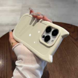 Kawaii Transparent Cat Ear Phone Case for iPhone 15 pro Anti-Fall Soft Shell Womens Style 12PM Customizable 13 Minimalist High-End Feel 15 plus Cover