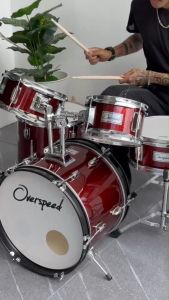 กลองชุดเล็กOverspeed กลองชุดจูเนียร์ JUNIOR DRUM SET กลองชุด 5 ใบ เลือกสีได้ ฟรี เก้าอี้กลอง ไม้กลอง ประแจ