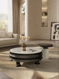 Natural Stone Minimalist Designer Round Coffee Table
