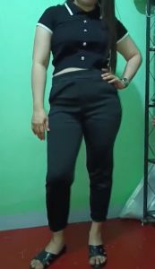 Plus Size Jeggings Oan Pants with 4 Pockets for Women - Garterized Waist Stretchy Fabric