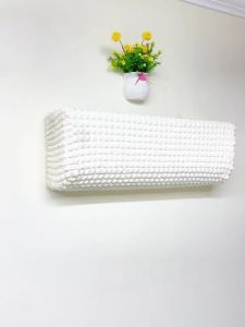 1pc All-Inclusive Wall Air Conditioner Dust Cover Washable Checkered Elastic Fabric Air Conditioner Cover Wear-Resistant Home