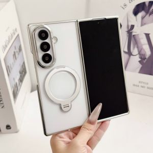 szhaiyu | For Samsung Galaxy Z Fold 8 Ultra Z Fold 8 7 6 5 4 360° Fold Stand Plating Case For Magsafe With Ring Holder Shockproof Cover