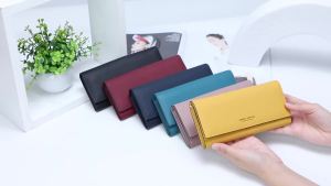 Ví Da Nữ Thiết Kế Thời Trang Ví Cầm Tay Dài Có Dây Đeo Kẹp Tiền Đựng Thẻ Túi Xách Nữ Thời Trang