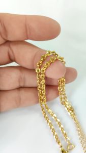 Lắc tay titan nữ dây mắt xích tròn hoa văn cánh quạt lấp lánh nổi bật không đen gỉ