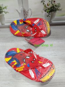 sandal jepit lampu LED superhero anak laki-laki karet empuk dan ringan