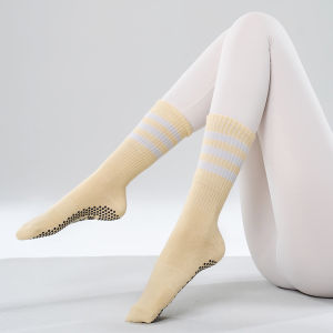 Professional Yoga Socks ZF round Pattern Mid-Calf Non-Slip Womens Long Socks for Pilates Indoor Sports And Fitness