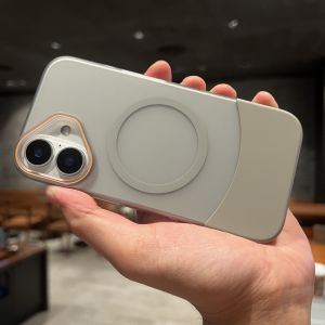 Dual-Color Titanium Mesh Phone Case with Magnetic Wireless Charging Protection for iPhone 16 pro Apple 14/15 pro Max 13 pro Full Cover 12 Contrast Skin Feel Trendy