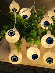 other | Halloween Eyeball LED String Lights Spooky Warm White Eyeball Fairy Lights for Indoor/Outdoor RGB Halloween Party Decor