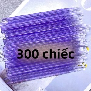 Micro Bàn Chải Pha Lê Làn Mi Loại Bỏ Tăm Bông Đầu 100/300/500 Viên Mascara Hoa Dây Applicator Cho Cây Nối Mi Dụng Cụ Trang Điểm