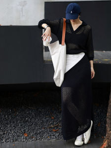 BOGUDU | Stylish High-End Womens Top & Skirt Outfit Black