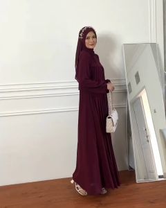 Nadia Gaun Dress Baju Gamis Lebaran Wanita Muslimah Dewasa Model Elegan Terbaru 2025 Viral Kekinian