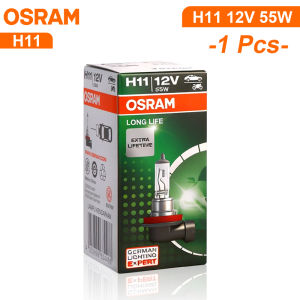 Osram | OSRAM LONG LIFE H11 Car Headlights 55W 12V 3200K White Original Auto Fog Lights Halogen Bulb More Durable Super Series 12V 1/2X