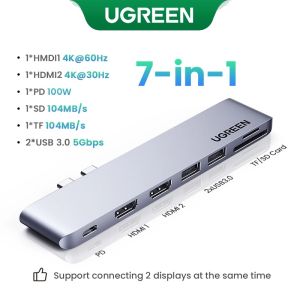 Ugreen 7-IN-1 Hub USB-C is HDMI RJ45 USB PD 3.0 SD Thunderbolt 3 Dock USB C 3.1 Type-C