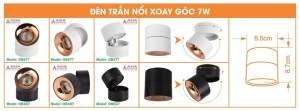 Đèn Led ống bơ  nổi trần xoay góc 360 độ Asia công suất 7w  10w