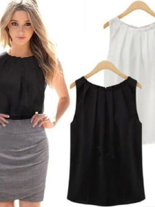 Womens Sleeveless round Neck Pullover Vest Solid Color Street Style Slim Fit Polyester Fabric No Brand Registered Trademark