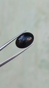 💎⚫️ A400 18 x 13 มิล .+- นิล 1 เม็ด ไข่ หลังเบี้ย พลอย นิล ก้นแบน Onyx Natural สีดำ ธรรมชาติ พลอยแท้100%