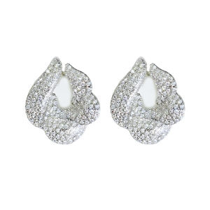 SEQUITO Fashion Flower Shape Stud Earrings Gold Plated Hollow Cubic Zirconia Ladies Ear Jewelry Costume Jewellery SE1007