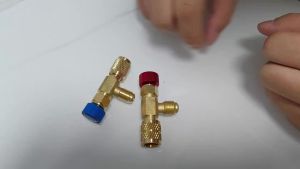 Liquid Safety AC Valve R410A R22 Air Conditioning Refrigerant 1/4 "Safety Adapter for SAE 1/4" Male Famale Safety Adapter