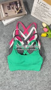 LadyLuxe - Tanktop Sport Bra BH Olahraga Fashion Wanita Tali Silang Belakang Tanpa Kawat Ada Busa BR174