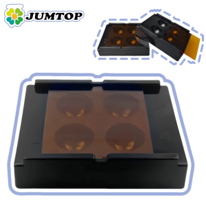 4 Slots Dental Resin Shade Light Box Dental Shading Light Box Composite Resin Mixing Well Light-proof Storage Hading Case