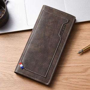 Mens Wallet Long Fashion PU Leather Card Holder Multifunctional Wallet for Men Slim Mens Phone Wallet with Zipper Coins Pocket