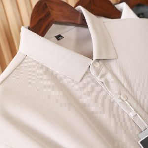 Cooling Technology Fabric Short Sleeve Polo Shirt Mens Solid Color Stand Collar Breathable Moisture Wicking Summer New Style