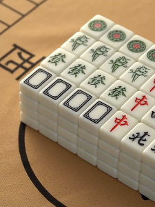 Combo Cờ/Bài Mạt Chược Melamine Size #30 Bóng Mượt 144 Quân Kèm Khăn Xí Ngầu Ray và Túi đựng