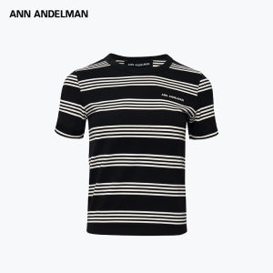 ANN ANDELMAN | Loose Versatile Striped Round Neck T-shirt