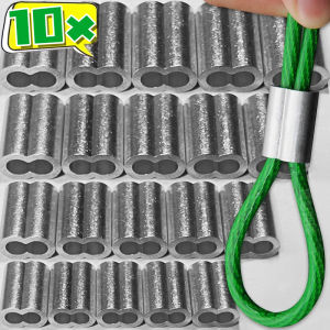 10-100ชิ้นที่หนีบแขน8รูปร่างอะลูมิเนียมสายวงแหวนหนีบรูคู่เชือกเบ็ดตกปลาเรืองแสงอุปกรณ์เสริม M1.5 M2 M2.5 M3 M4