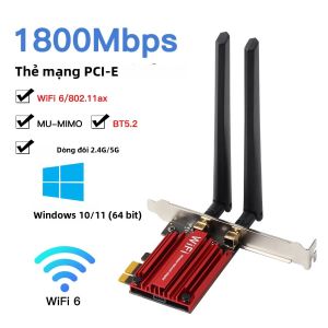 Fenvi MT7921 PCI Express Wifi 6 Adapter 1800Mbps Băng Tần Kép 802.11AX/AC Card Mạng Không Dây Có Bluetooth 5.2 Cho Windows 10/11