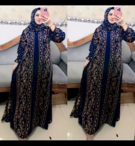 Gamis set hijab setorjoan motif padi viral