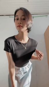 CLOTHINGHUB BLACK MICA DOUBLE-LINING TOP