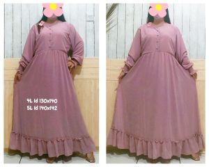 gamis ceruty babydoll GAYATRI2 / laluna dress by gs size JUMBO 3L4L5L& STANDRT xl rok kerut & rok polos premium FREE MASKER