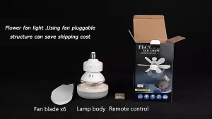 Fan Light Quiet Ceiling Fan With LED Light With Remote Control 6 Blades 30W40W screw Ceiling Fan