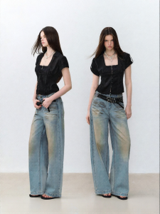 via pitti | Layered Lace Stitched Tencel Shirt