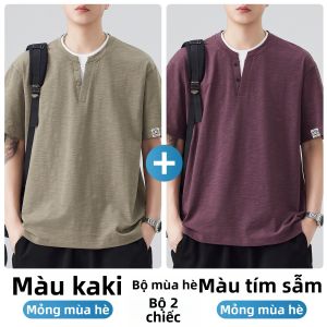 Paul Frank | Áo Thun Mùa Hè Ghép Giả Hai Mảnh Cotton