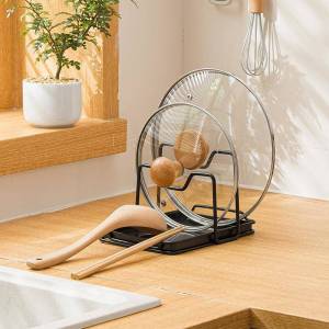 Kitchen Storage Rack Iron Material Knife Board Holder Pot Lid Stand Utensil Holder Cooking Accessories Organizer
