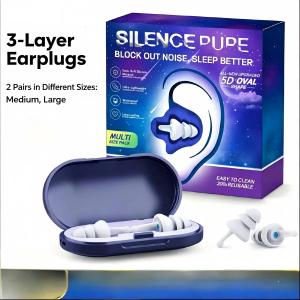 Layer Silicone Earplugs for Sleeping Reusable Noise Cancelling Ear Plugs for Sleep TravelWorking Study