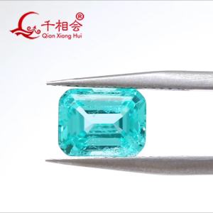 Synthetic Blue Paraiba YAG AGL Certificate Emerald Shape Loose Stone Yttrium Aluminium Garnet With Inclusions DIY Accessories for Jewelry Making
