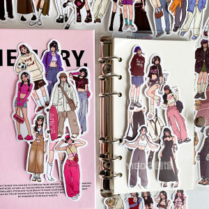 Original Cartoon Moka Girl Fashion Stickers 65 Pcs Laptop Notebook Decorative Posters Journaling Sticker Book Accessories