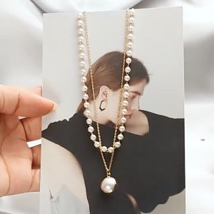 GL Fashionable double-layer pearl temperament elegant Necklace for women N7027-28
