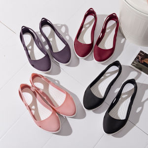 VMAL Women Jelly Shoes  Korean Style Flat Sandals for Women Sandal Garden Shoes Beach Hollow Mules Clogs Candy Color Sandals Waterproof Beach Sandals Size 36-40