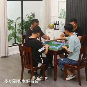 Portable Mahjong Table Desk Mahjong Table Wood Foldable For Fun Foldable Mahjong Table Portable Table Solid Wood Chess and Card Table Clearance Non-Foldable 麻将桌